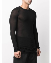 schwarzes Langarmshirt von Rick Owens