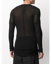 schwarzes Langarmshirt von Rick Owens