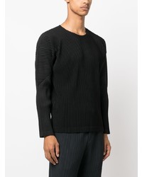 schwarzes Langarmshirt von Issey Miyake