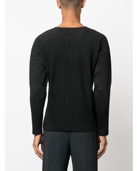 schwarzes Langarmshirt von Issey Miyake