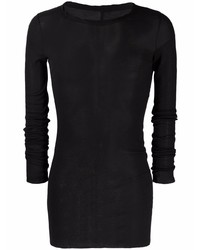 schwarzes Langarmshirt von Rick Owens