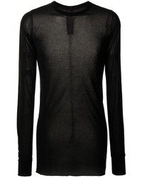 schwarzes Langarmshirt von Rick Owens