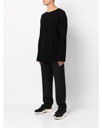 schwarzes Langarmshirt von Yohji Yamamoto