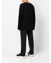 schwarzes Langarmshirt von Yohji Yamamoto