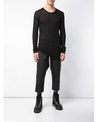 schwarzes Langarmshirt von Rick Owens