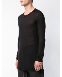 schwarzes Langarmshirt von Rick Owens