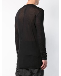 schwarzes Langarmshirt von Rick Owens