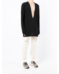 schwarzes Langarmshirt von Rick Owens