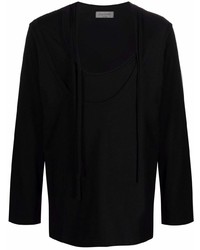 schwarzes Langarmshirt von Yohji Yamamoto