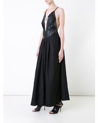 schwarzes Leder Ballkleid von Mugler