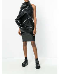 schwarzes Leder Etuikleid von Rick Owens