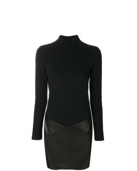 schwarzes figurbetontes Kleid aus Leder von Barbara Bui