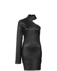 schwarzes figurbetontes Kleid aus Leder von RtA