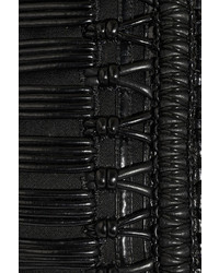 schwarzes figurbetontes Kleid aus Leder von Balmain