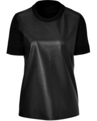 schwarzes Leder T-shirt