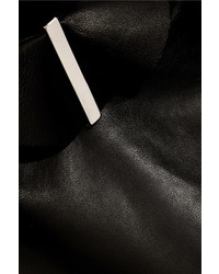 schwarzes Leder Trägershirt mit Rüschen von Carven