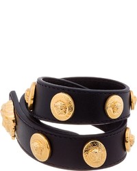 schwarzes Lederarmband von Versace