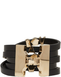 schwarzes Lederarmband von Versace