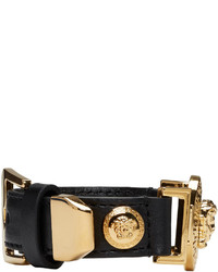 schwarzes Lederarmband von Versace