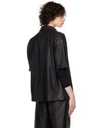 schwarzes Lederlangarmhemd von FREI-MUT