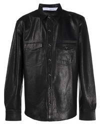 schwarzes Lederlangarmhemd von IRO