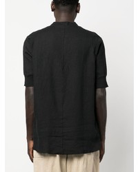 schwarzes Leinen Kurzarmhemd von Thom Krom