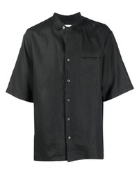 schwarzes Leinen Kurzarmhemd von PT TORINO