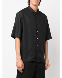 schwarzes Leinen Kurzarmhemd von PT TORINO
