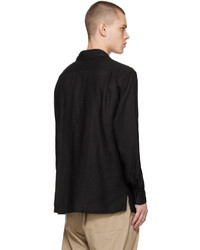 schwarzes Leinen Langarmhemd von Engineered Garments