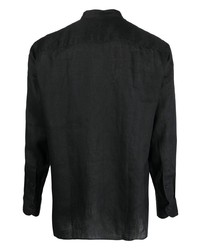 schwarzes Leinen Langarmhemd von Tagliatore