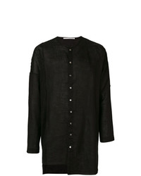 schwarzes Leinen Langarmhemd von Isabel Benenato