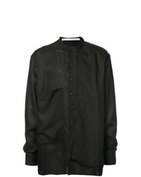 schwarzes Leinen Langarmhemd von Isabel Benenato