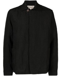 schwarzes Leinen Langarmhemd von Marané