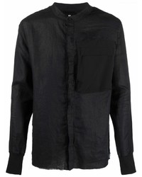 schwarzes Leinen Langarmhemd von Thom Krom
