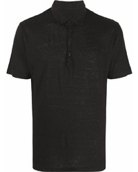 schwarzes Leinen Polohemd von 120% Lino