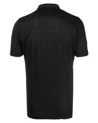 schwarzes Leinen Polohemd von 120% Lino