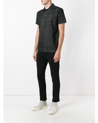 schwarzes Leinen Polohemd von Calvin Klein