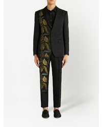 schwarzes Leinen Sakko mit Paisley-Muster von Etro