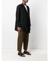 schwarzes Leinen Sakko von Yohji Yamamoto