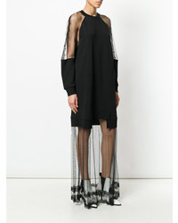 schwarzes Maxikleid aus Netzstoff von McQ Alexander McQueen