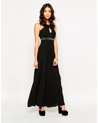 schwarzes Maxikleid mit Ausschnitten von Traffic People