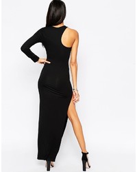 schwarzes Maxikleid mit Ausschnitten von Asos