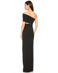 schwarzes Maxikleid mit Ausschnitten von SOLACE London