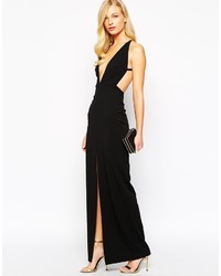 schwarzes Maxikleid mit Ausschnitten von SOLACE London