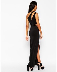 schwarzes Maxikleid mit Ausschnitten von Asos