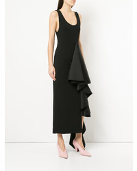 schwarzes Maxikleid mit Rüschen von SOLACE London