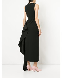 schwarzes Maxikleid mit Rüschen von SOLACE London