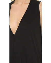 schwarzes Maxikleid mit Schlitz von Rick Owens Lilies