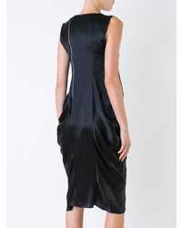 schwarzes Midikleid aus Satin von Nehera