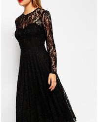 schwarzes Midikleid aus Spitze von Asos